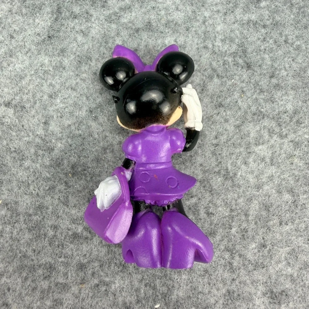 Disney Minnie Mouse PVC Figure Purple Dress Purse Sunglasses 2.5
